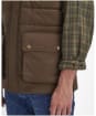 Men's Barbour Bradford Tattersall Puffer Gilet - Dark Sand