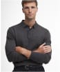 Men's Barbour Bassington Long Sleeve Knitted Polo Shirt - Charcoal