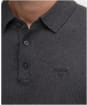 Men's Barbour Bassington Long Sleeve Knitted Polo Shirt - Charcoal