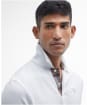 Men's Barbour Tartan Pique Polo Shirt - WHITE/CEDARWOOD