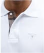 Men's Barbour Tartan Pique Polo Shirt - WHITE/CEDARWOOD