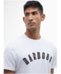 Men's Barbour Ancroft Tartan Cotton T-Shirt - WHITE/CEDARWOOD