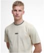 Men's Barbour International Central Logo Tipped T-Shirt - Oyster Grey