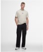 Men's Barbour International Central Logo Tipped T-Shirt - Oyster Grey