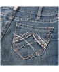 Women's Ariat R.E.A.L Mid Rise Stretch Whipstitch Boot Cut Jeans - Rainstorm