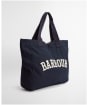Women's Barbour Logo Holiday Tote Bag - Navy / Stone