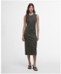 Women's Barbour International Hadfield Sleeveless Rib Midi Dress - Envy