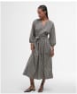 Women's Barbour Suri Midi Dress - Dark Navy / Light Sand / Military Brown