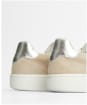 Women's Barbour Celeste Lace Up Cupsole Leather Sneakers - BEIGE/SILVER