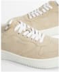 Women's Barbour Celeste Lace Up Cupsole Leather Sneakers - BEIGE/SILVER