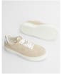 Women's Barbour Celeste Lace Up Cupsole Leather Sneakers - BEIGE/SILVER