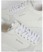 Women's Barbour Celeste Lace Up Cupsole Leather Sneakers - WHITE/CHAMBRAY