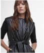 Women's Barbour International Rosa Faux Leather Quilted Gilet - Black
