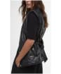 Women's Barbour International Rosa Faux Leather Quilted Gilet - Black