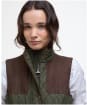 Women's Barbour Keeper Wear Quilted Gilet - Olive / Ancient Tartan