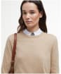 Women's Barbour Lavender Knitted Crew Neck Jumper - Putty