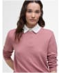 Women's Barbour Lavender Knitted Crew Neck Jumper - TEA ROSE