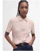Women's Barbour Hartland Knitted Polo Jumper - Primrose Pink