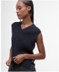 Women's Barbour Hartland Sleeveless Knitted Jumper - Navy
