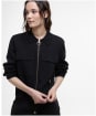 Women's Barbour Alma Knitted Zip Through Cardigan - BLACK/OATMEAL
