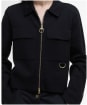 Women's Barbour Alma Knitted Zip Through Cardigan - BLACK/OATMEAL