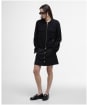 Women's Barbour Alma Knitted Zip Through Cardigan - BLACK/OATMEAL