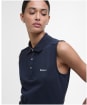 Women's Barbour Bowford Sleeveless Polo Top - Navy