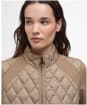 Women's Barbour Edda Quilted Sweater Jacket - Military Brown