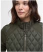Women's Barbour Edda Quilted Sweater Jacket - Olive
