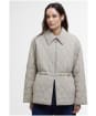 Women's Barbour Clarissa Quilted Jacket - Light Sand / Rosemary Tartan