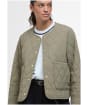 Women's Barbour Monroe Quilted Jacket - Dusky Green / Rosemary Tartan