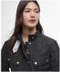 Women's Barbour International Halsey Quilted Jacket - BLACK/SILVER BIR
