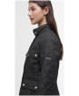 Women's Barbour International Halsey Quilted Jacket - BLACK/SILVER BIR