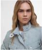 Women's Barbour International Halsey Quilted Jacket - LT STEEL/SILVER