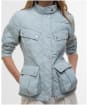 Women's Barbour International Halsey Quilted Jacket - LT STEEL/SILVER
