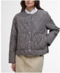 Women's Barbour Check Monroe Quilted Jacket - Navy / Sand Gingham