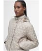 Women's Barbour Penelope Quilted Jacket - Light sand / Dress Tartan