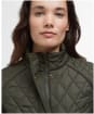 Women's Barbour Crawford Cavalry Quilted Jacket - Olive / Ancient Tartan