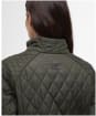 Women's Barbour Crawford Cavalry Quilted Jacket - Olive / Ancient Tartan