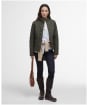 Women's Barbour Crawford Cavalry Quilted Jacket - Olive / Ancient Tartan
