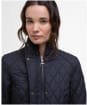 Women's Barbour Crawford Cavalry Quilted Jacket - Dark Navy / Ancient Tartan