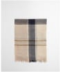 Women's Barbour Abigail Lightweight Cotton Linen Blend Tartan Scarf - Dark Navy / Light Sand / Military Brown