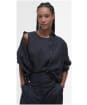 Women's Barbour Hampton Relaxed Fit Linen Shirt - Dark Navy / Safari Tartan