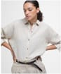 Women's Barbour Hampton Relaxed Fit Linen Shirt - Light Sand