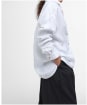 Women's Barbour Hampton Relaxed Fit Linen Shirt - White / Safari Dress Tartan