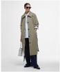Women's Barbour Garbo Showerproof Trench Coat - Dusky Green / Rosemary Tartan