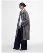 Women's Barbour Nadine Checked Showerproof Car Coat - Navy / Light Sand