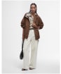 Women's Barbour Orson Showerproof Jacket - Walnut / Safari Dress Tartan
