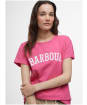 Women's Barbour Northumberland Classic T-Shirt - Rose Pink