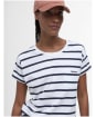 Women's Barbour Otterburn Stripe T-Shirt - White / Navy